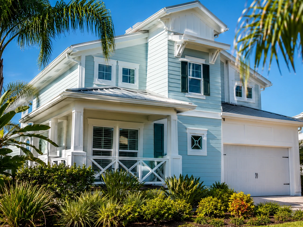 Freshly painted coastal home in New Smyrna Beach, Florida