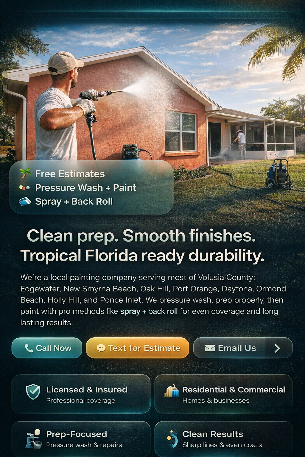 Homeowner talking with painter about questions before hiring a painter in Volusia County Florida